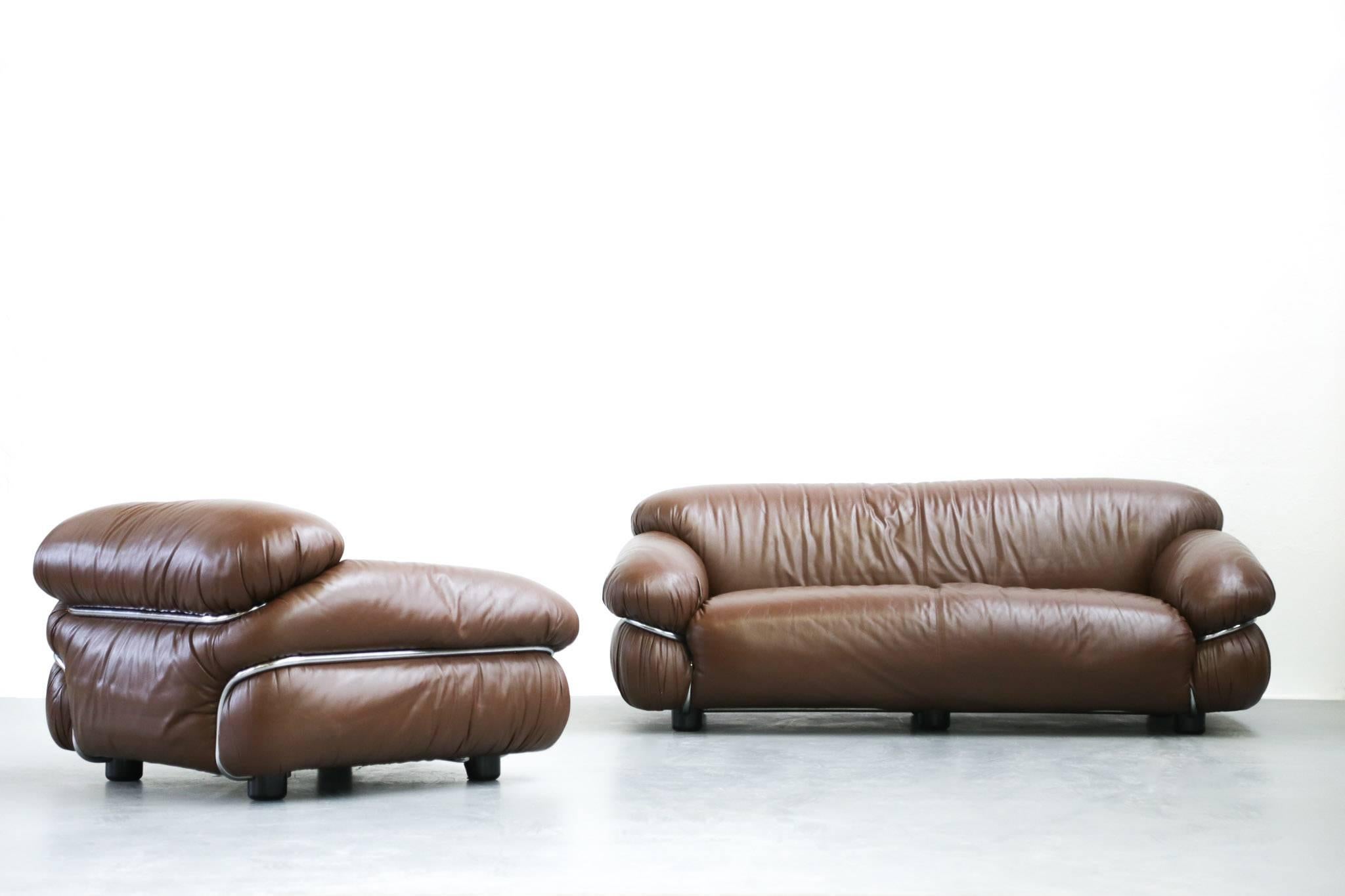 Sesann Sofa by Gianfranco Frattini for Cassina, 1960s In Excellent Condition In Ternay, Auvergne-Rhône-Alpes
