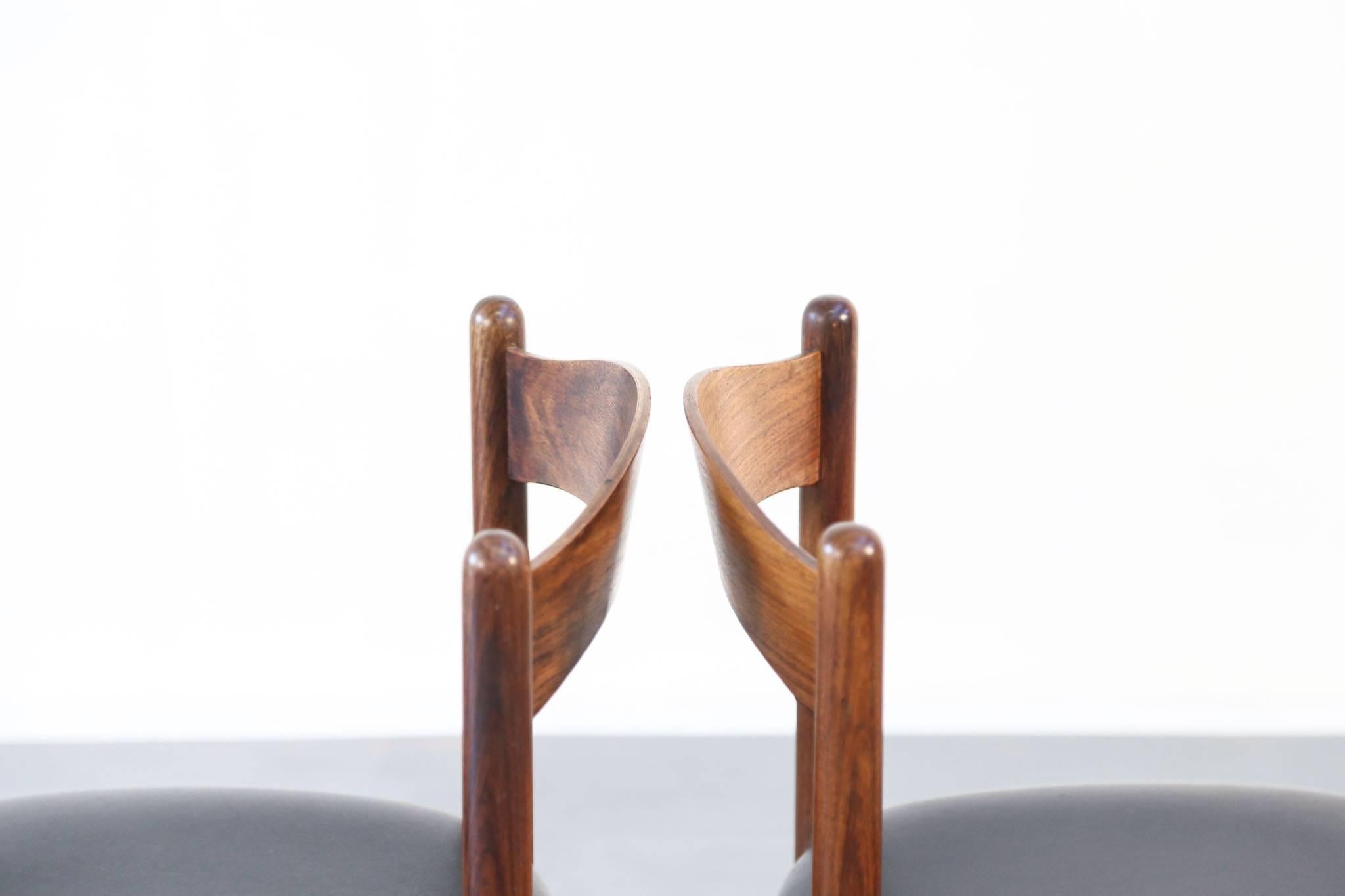 Set of Four Dining Chairs Scandinavian Danish Teak, 1960 Design Midcentury 1