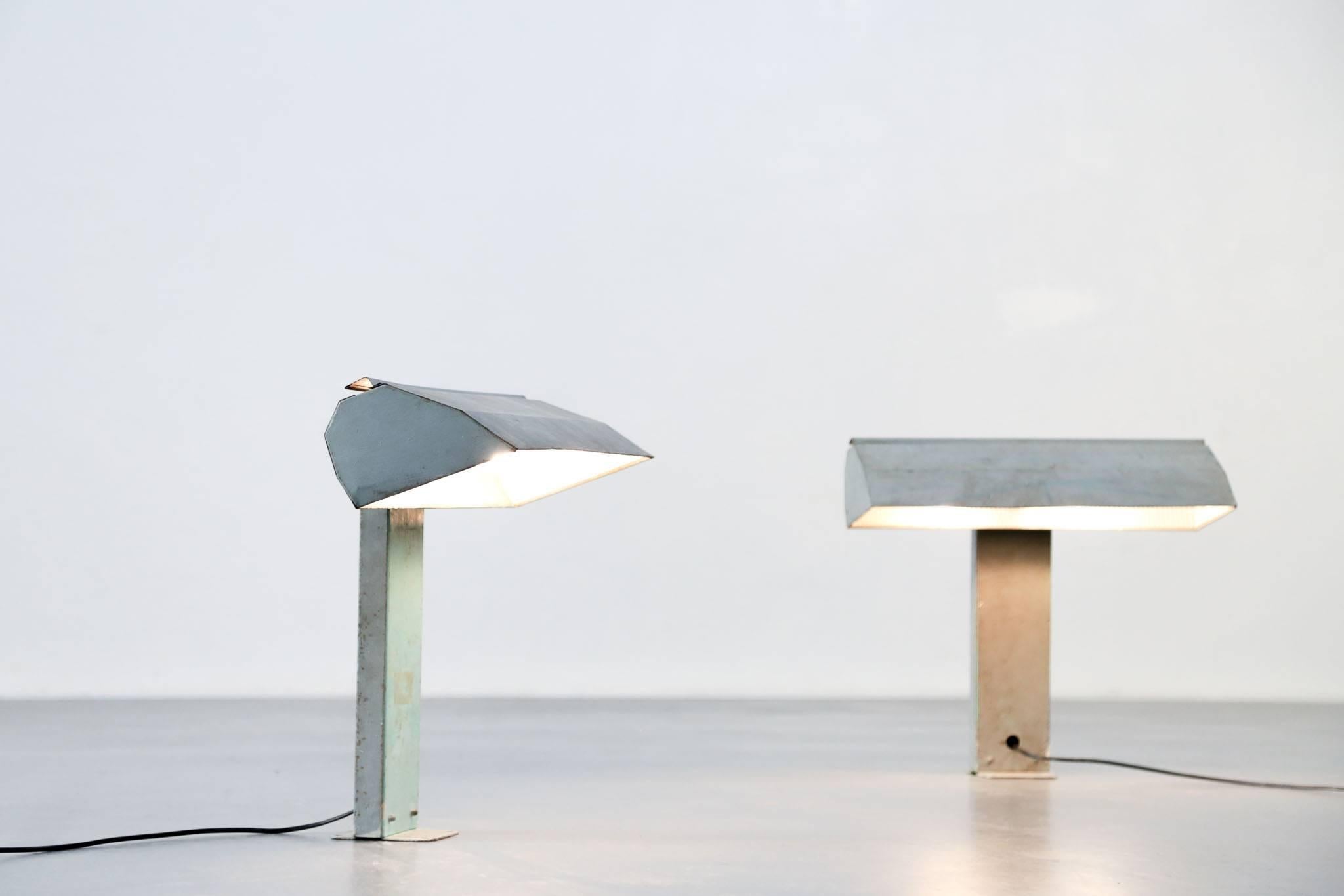 Mid-20th Century Pair of Sconces, Wall Lights in the Style of Le Corbusier, Pierre Jeanneret