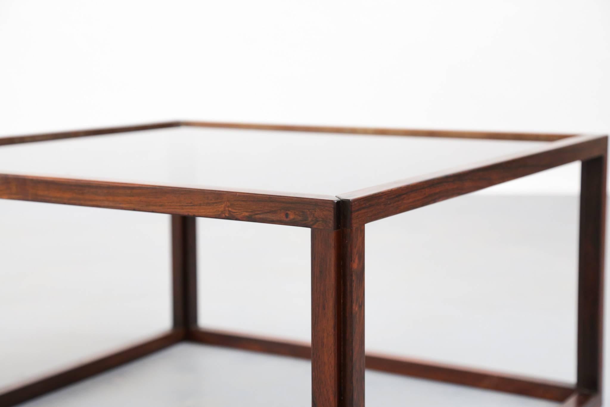 Scandinavian Coffee Table Rosewood and Glass 1