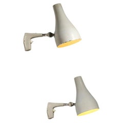 Pair of 1960s Swedish Asea beige spotlight wall lamps