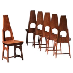 Set of 6 Arts & Crafts style chairs dating from the 1920s, signed R&V