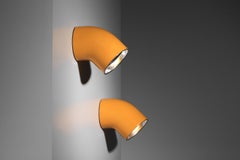 Set of 8 Alain Richard wall lamps, model A19 (yellow), Disderot edition