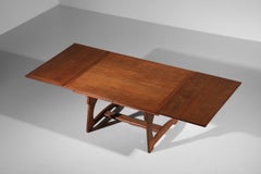 Oak dining table, Art Nouveau / Arts & Crafts style, signed R&V