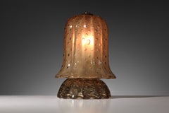 Small Italian Murano glass nightlight with a smoked finish and air bubbles, 1940
