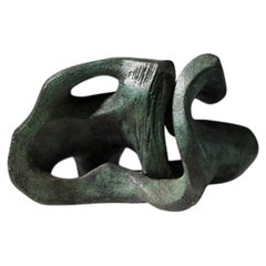 Anonymous abstract ceramic sculpture in chamotte clay - I372