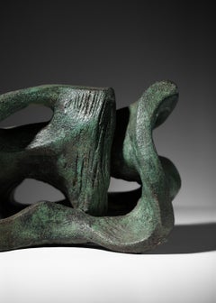 Anonymous abstract ceramic sculpture in chamotte clay - I372