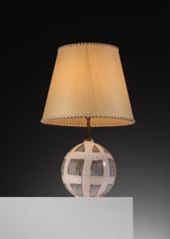 Small spherical ceramic lamp, Jean Besnard style, 1940s - J599