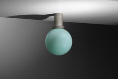 Italian Venini Chandelier with Blue Murano Glass Sphere, Modernist Style - J118