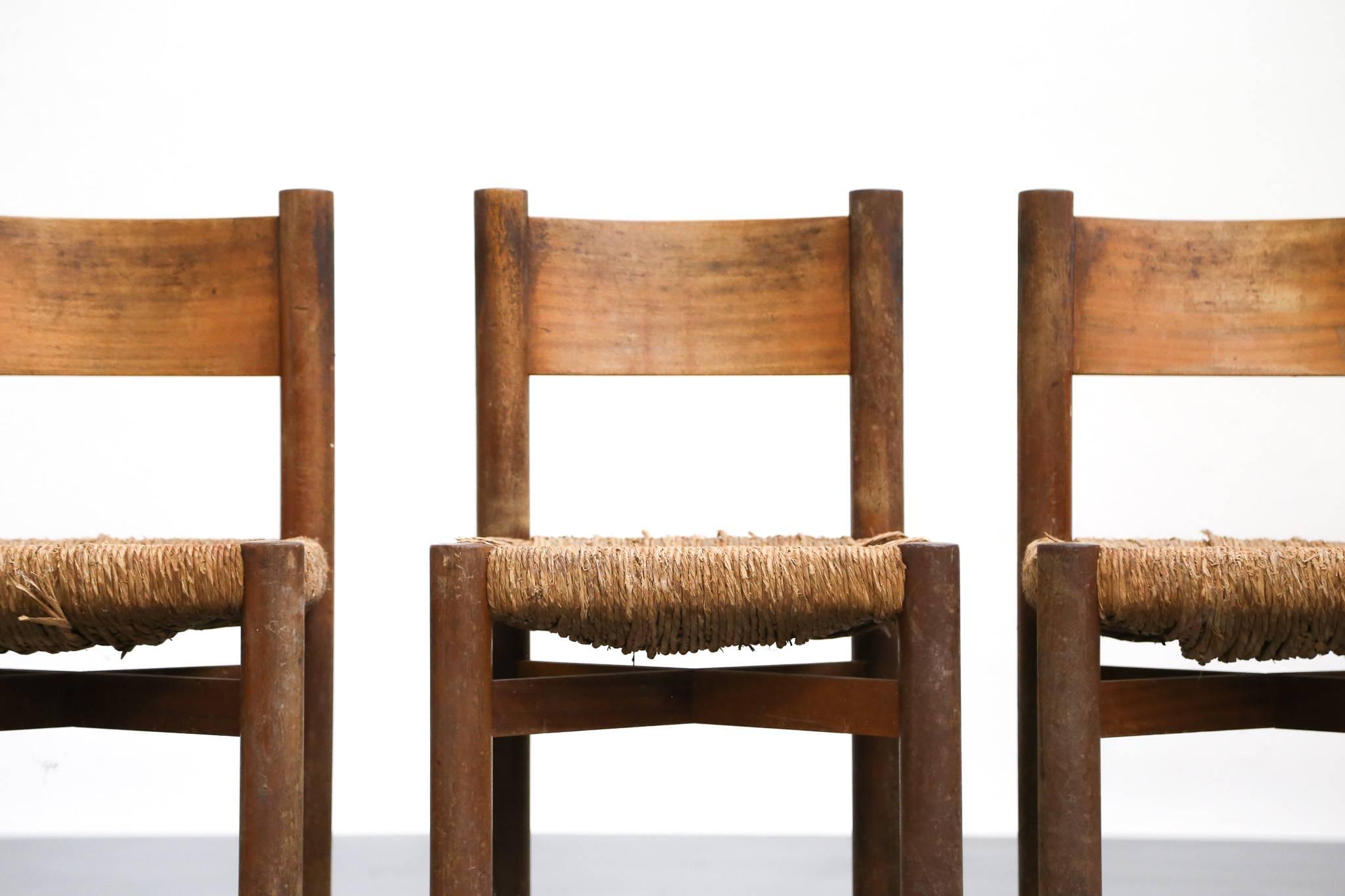 Chairs for Meribel Designed by Charlotte Perriand, French, 1950s Jean Prouvé In Good Condition In Lyon, FR