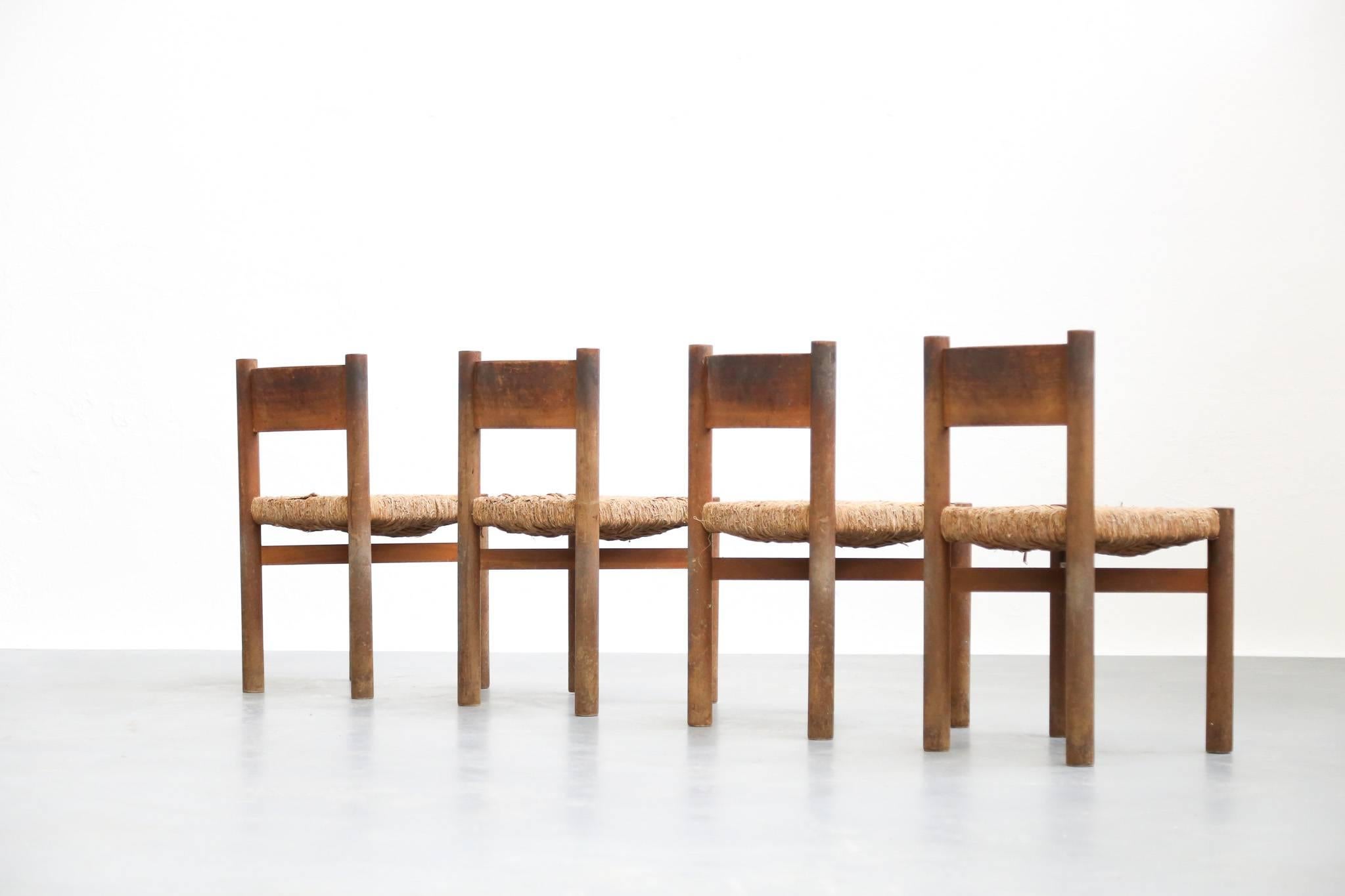 Mid-20th Century Chairs for Meribel Designed by Charlotte Perriand, French, 1950s Jean Prouvé