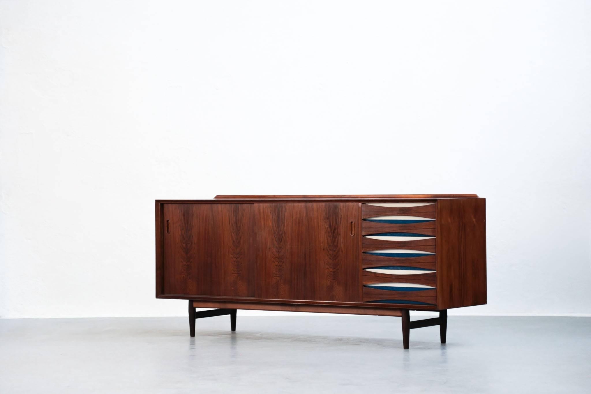 Rare Danish Sideboard by Arne Vodder, Rio Rosewood, 1958 In Excellent Condition In Lyon, FR