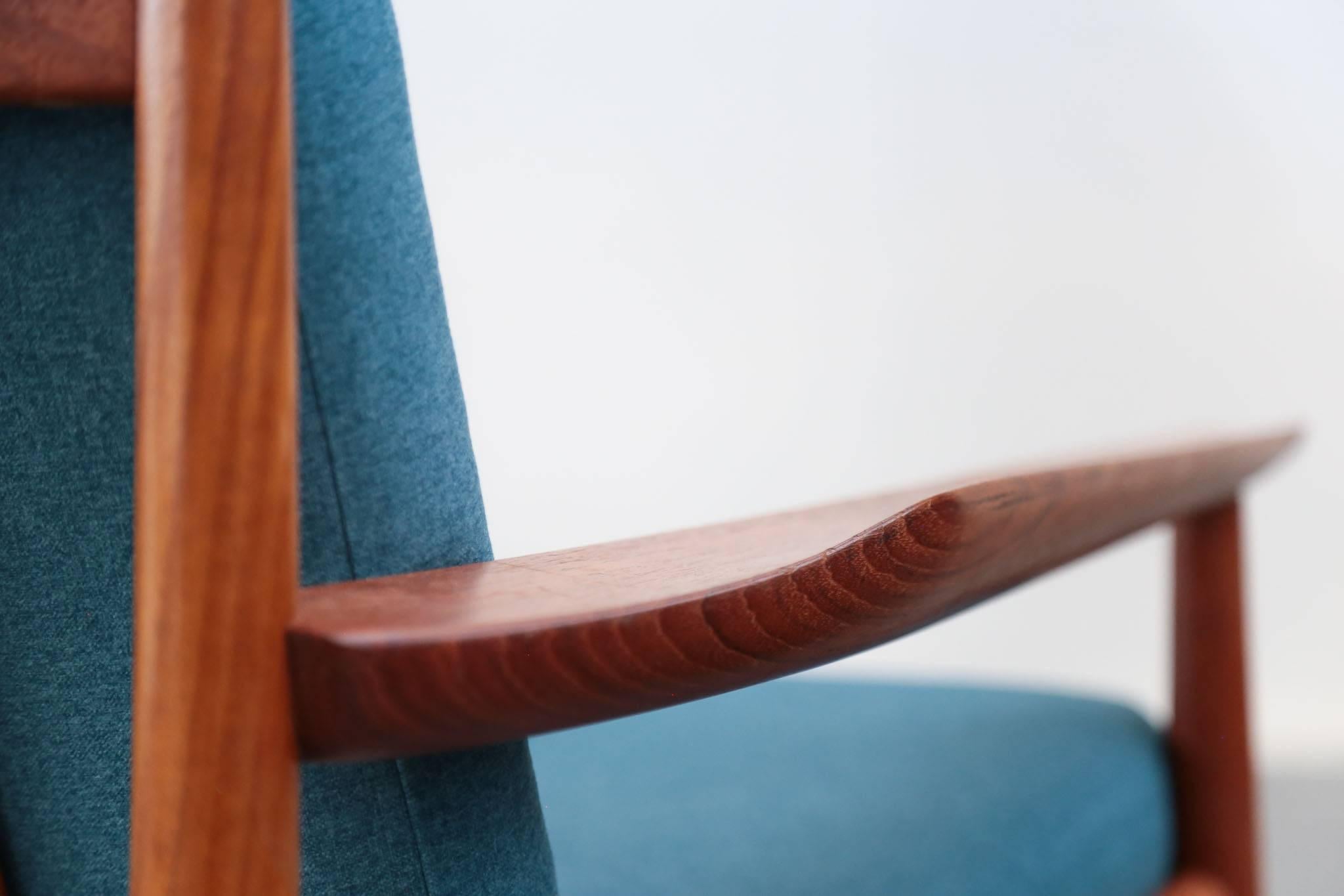 Fabric Rare Easy Chairs by Arne Vodder 1960s Teak Danish