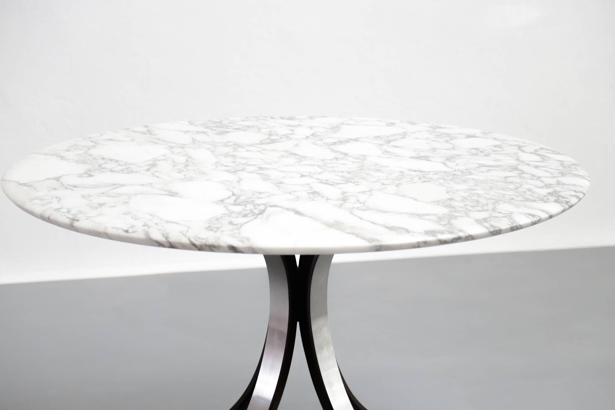 Mid-Century Modern Dining Table by Osvaldo Borsani Carrare Marble Itaian Design Vintage Techno