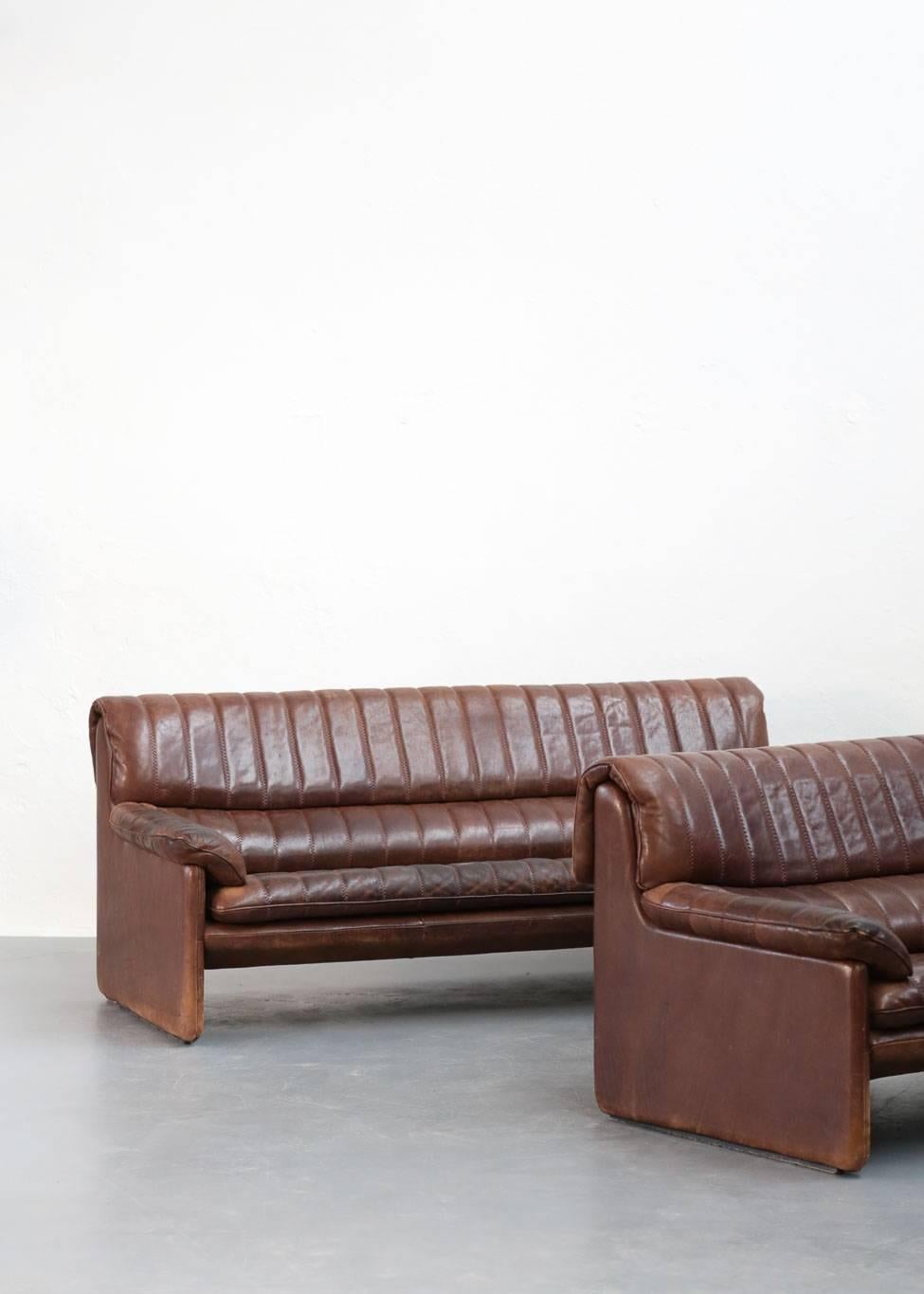 Mid-Century Modern Two De Sede Sofa Design Switzerland DS-85 Leather