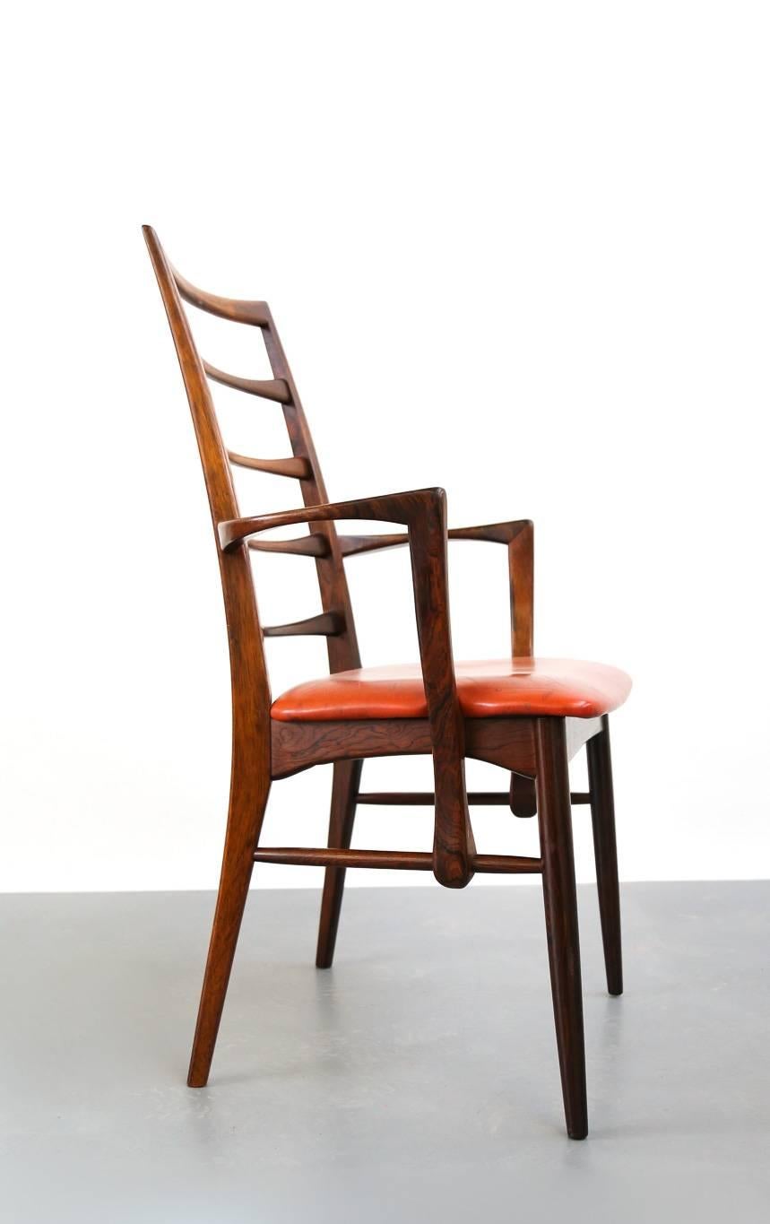 Danish Chairs Niels Kofoed Scandinavian Rosewood Dinning Armchairs Design For Sale 2