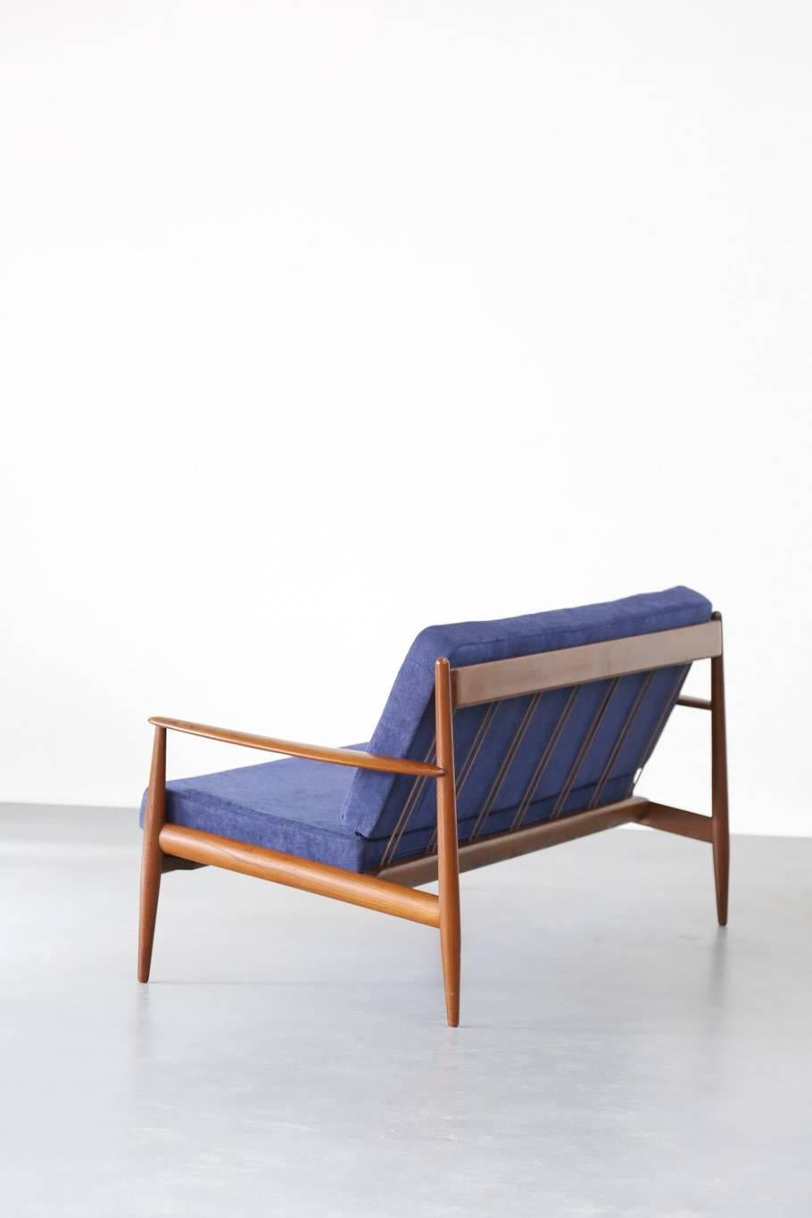 Fabric Modern Grete Jalk Danish Sofa, France and Son Freshly Reupholstered For Sale