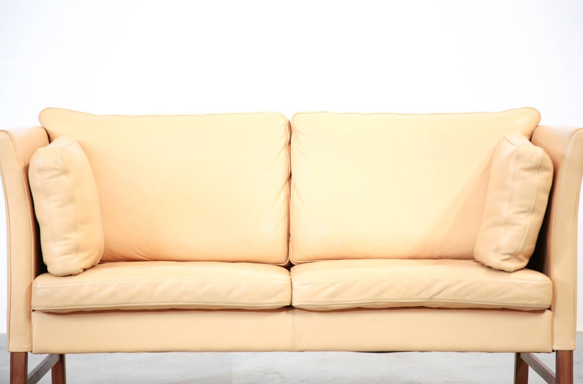 Danish Sofa Beige Two-Seat, 1970s 4