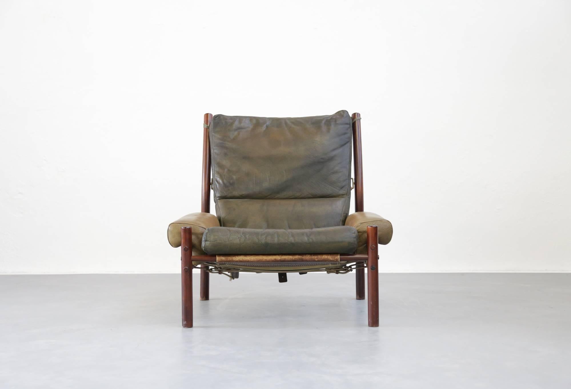 Arne Norell Easy Chair and Ottoman Model Inca 1960s, Sweden, Danish 1