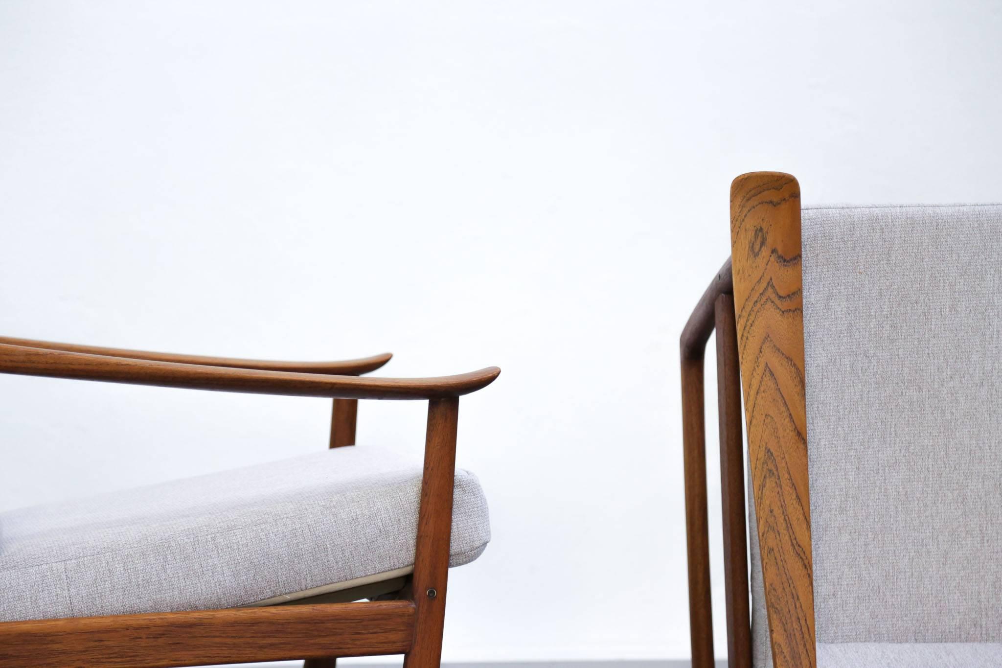 Pair of Danish Modern Lounge Chair Peter Hvidt & Orla Mølgaard FD130 3