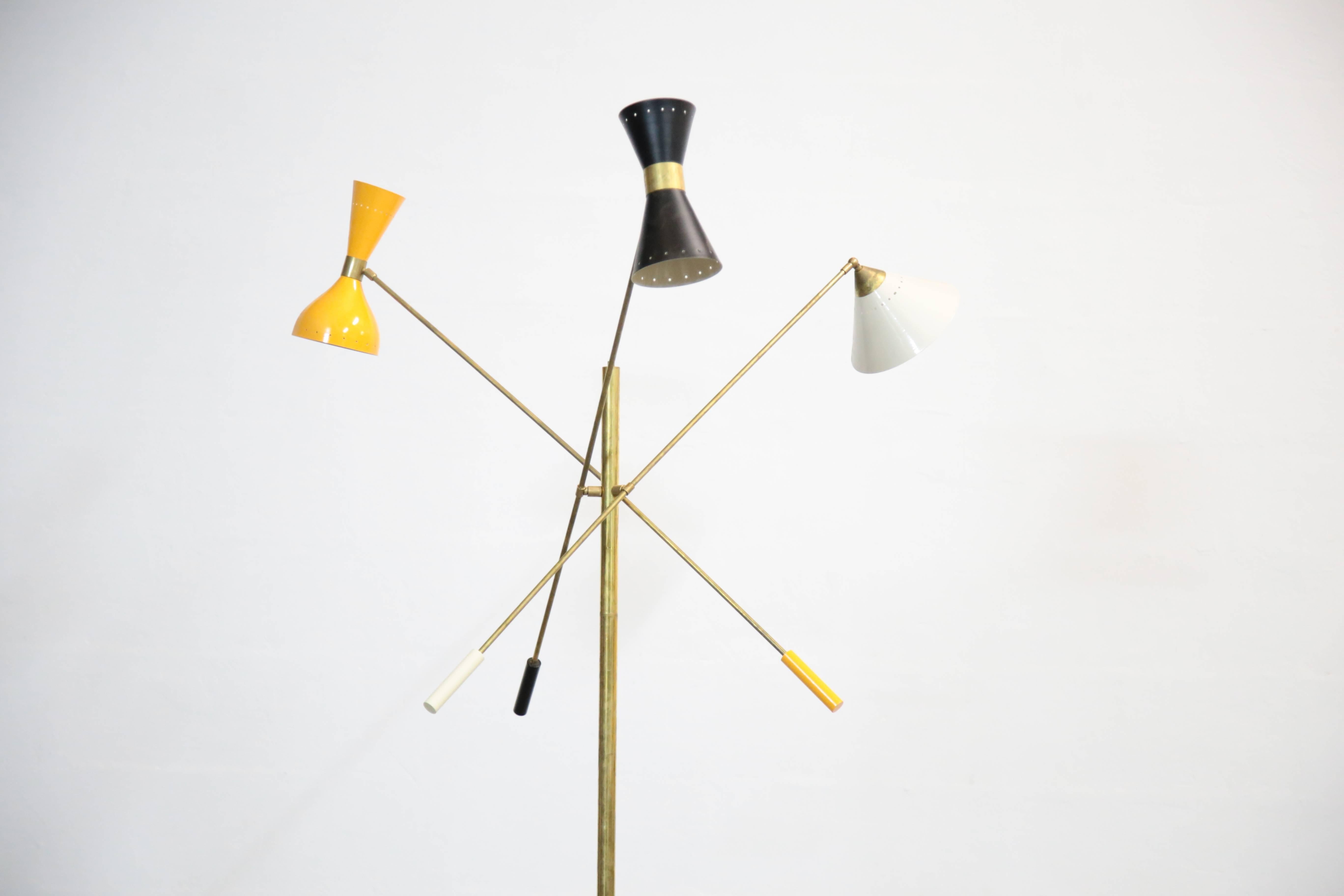 Contemporary Italian Floor Lamp in the Style of Angelo Lelli Pendulum For Sale
