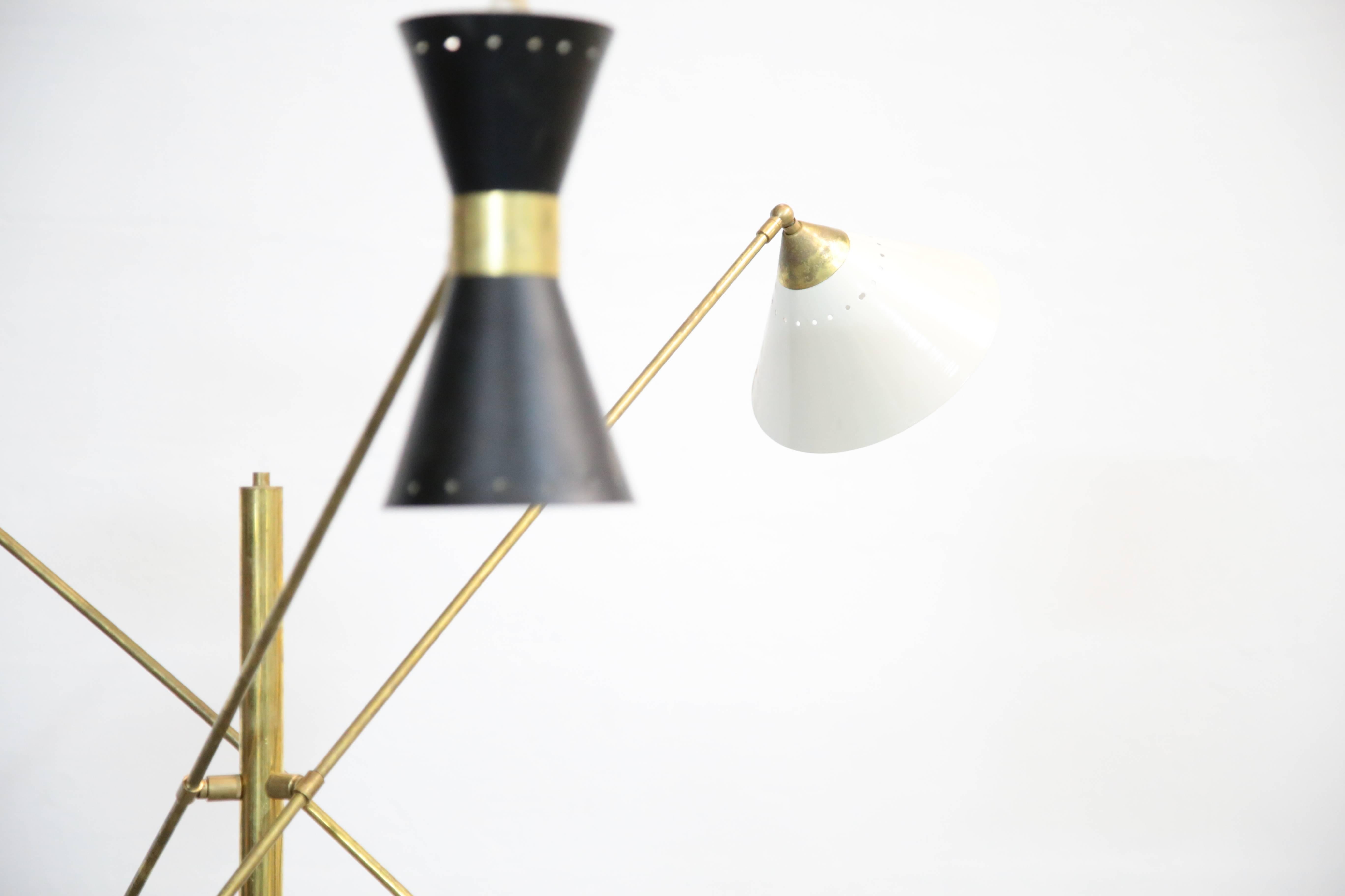 Italian Floor Lamp in the Style of Angelo Lelli Pendulum For Sale 1