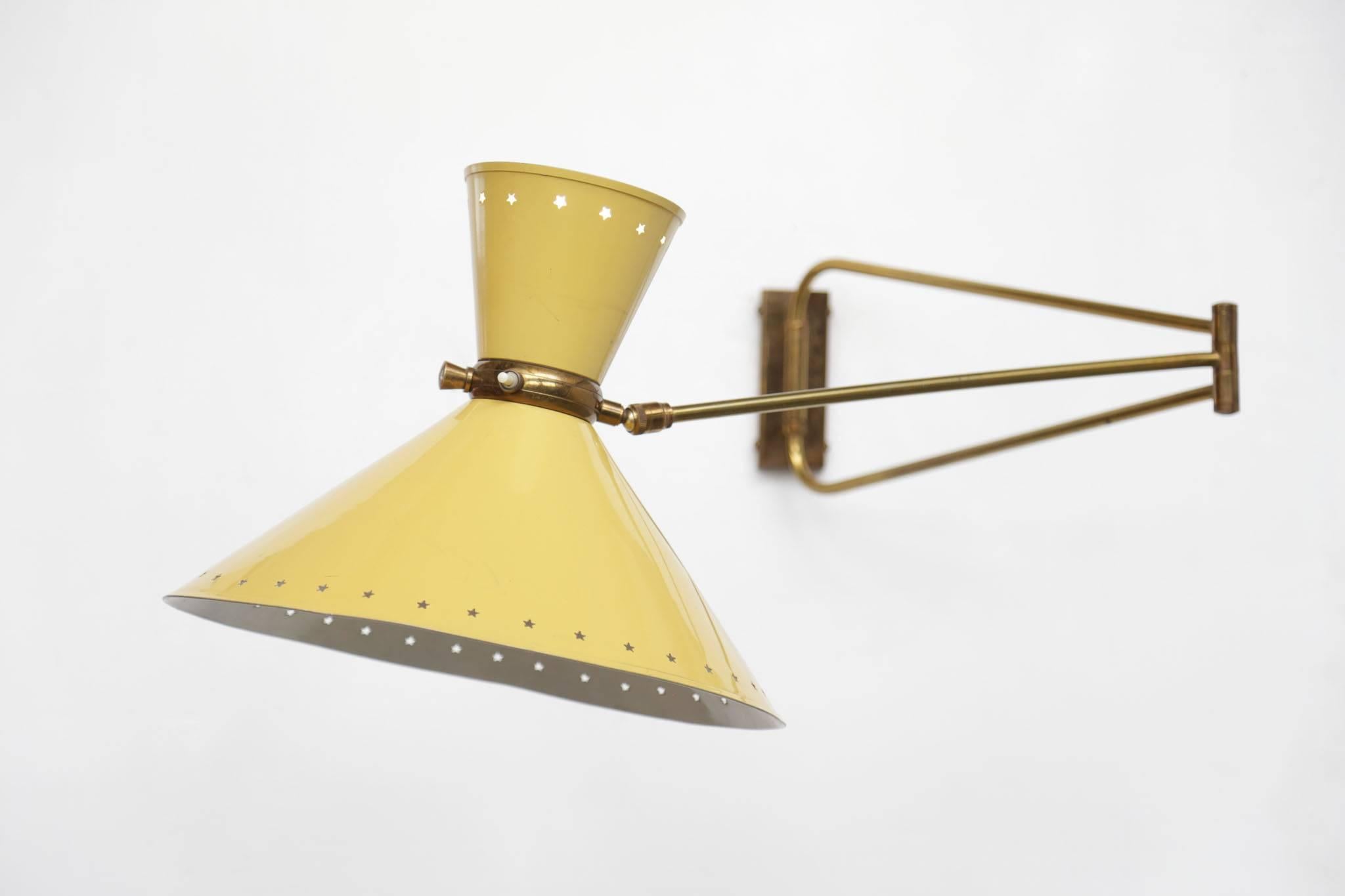 20th Century Large Wall Light in the Style of Pierre Guariche French Sconce