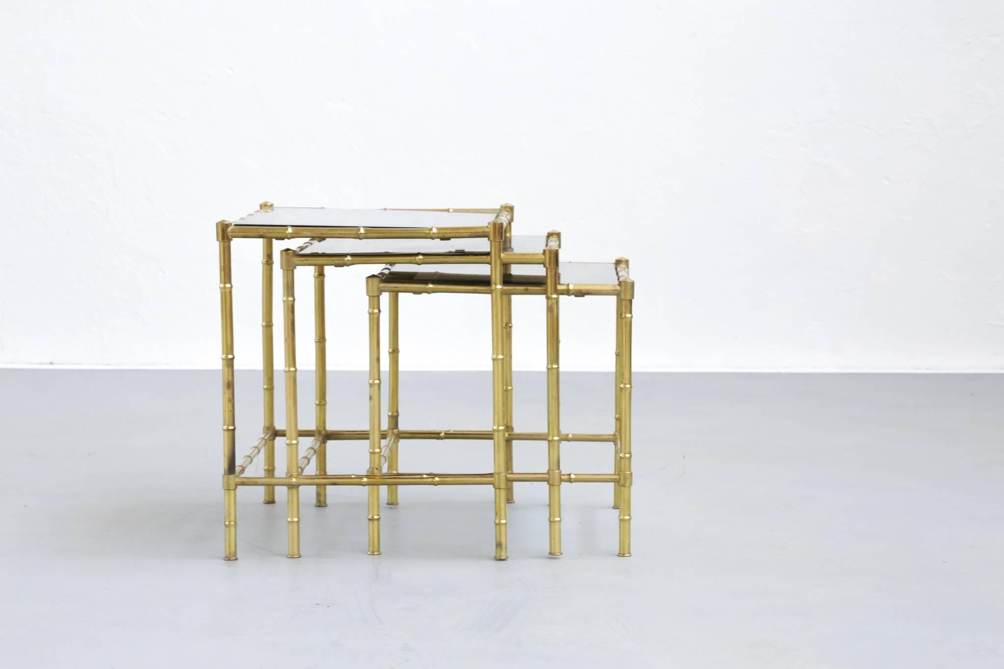Brass Coffee Table by Maison Baguès For Sale