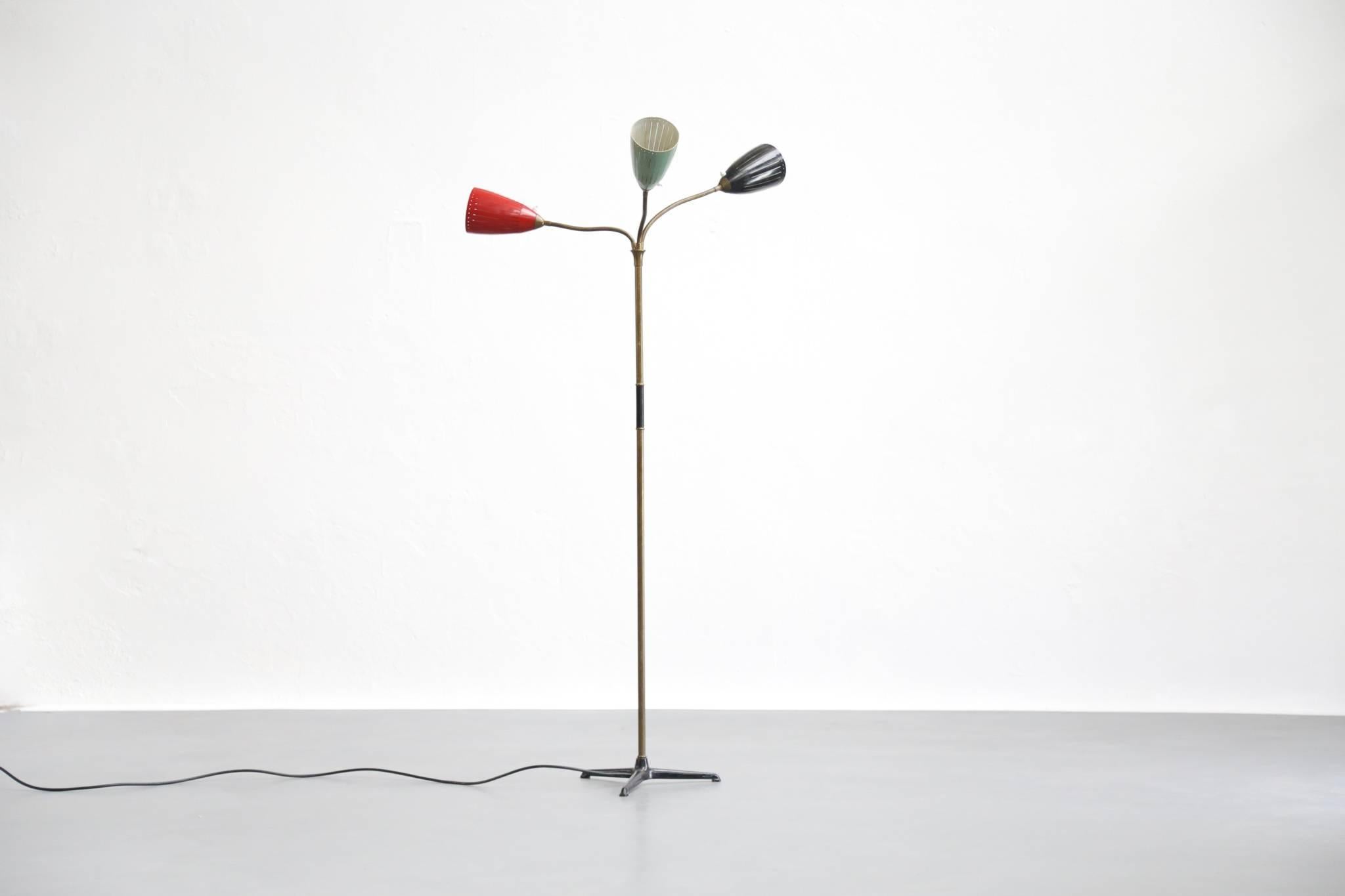 Mid-Century Modern Floor Lamp Midcentury Design 1950s Brass Flexible