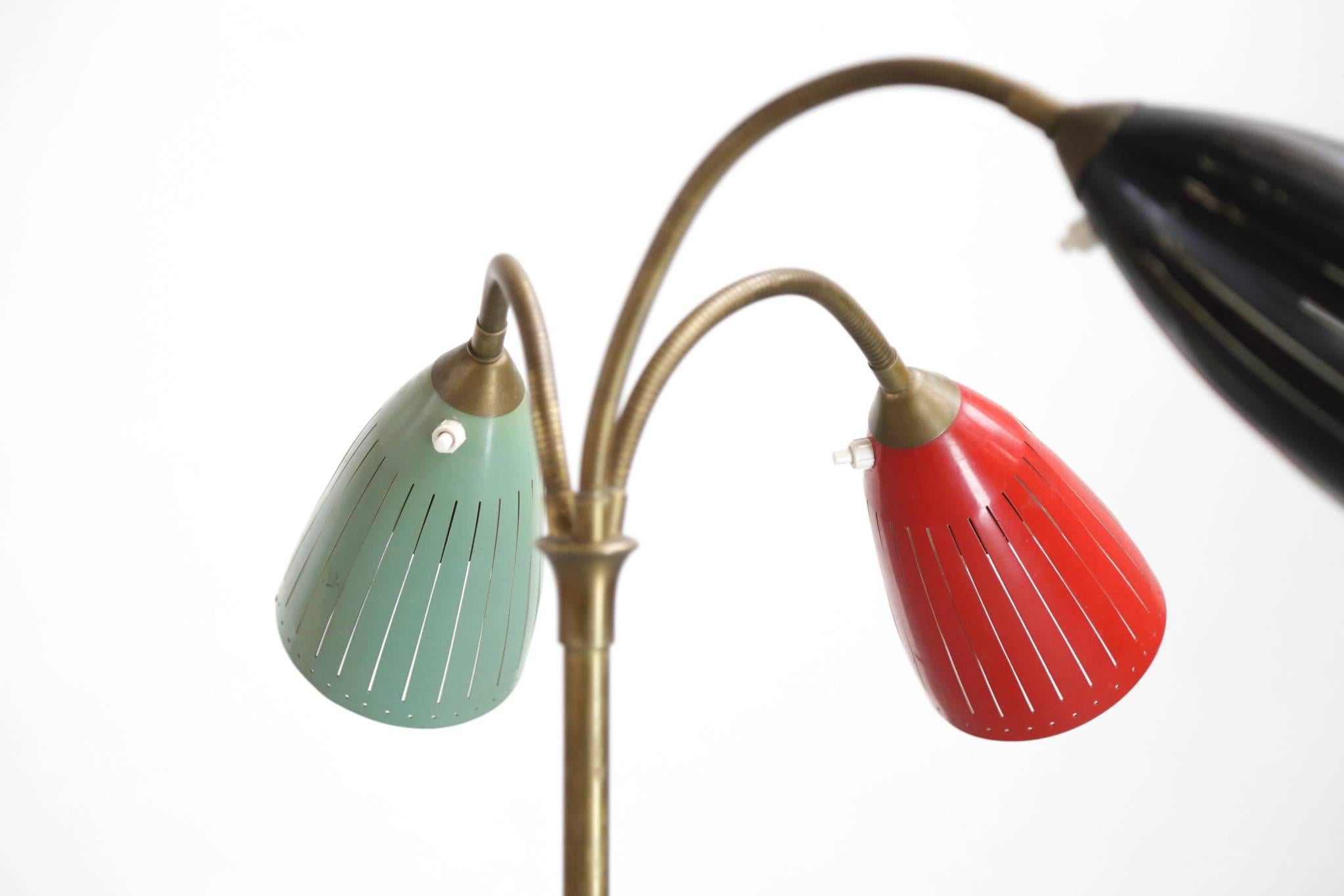Floor Lamp Midcentury Design 1950s Brass Flexible 4