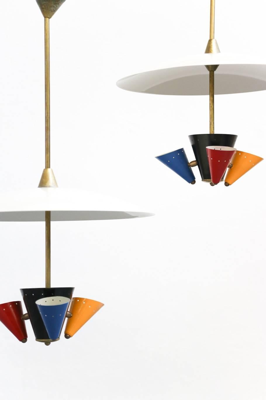 Pendant Lamp in the Style of Gino Sarfatti 1950s Stilnovo In Excellent Condition In Lyon, FR