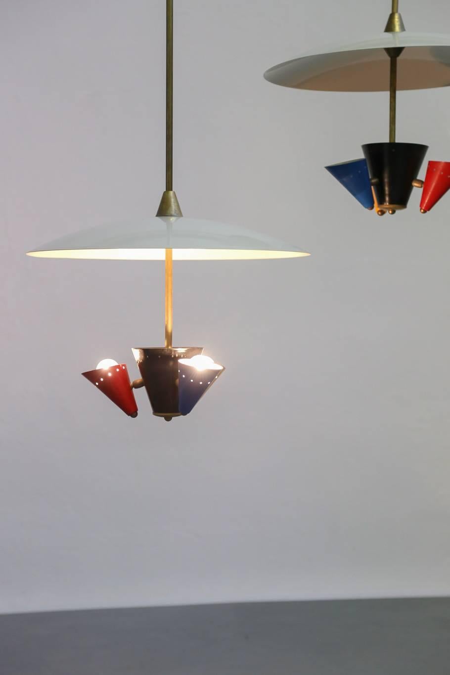 20th Century Pendant Lamp in the Style of Gino Sarfatti 1950s Stilnovo