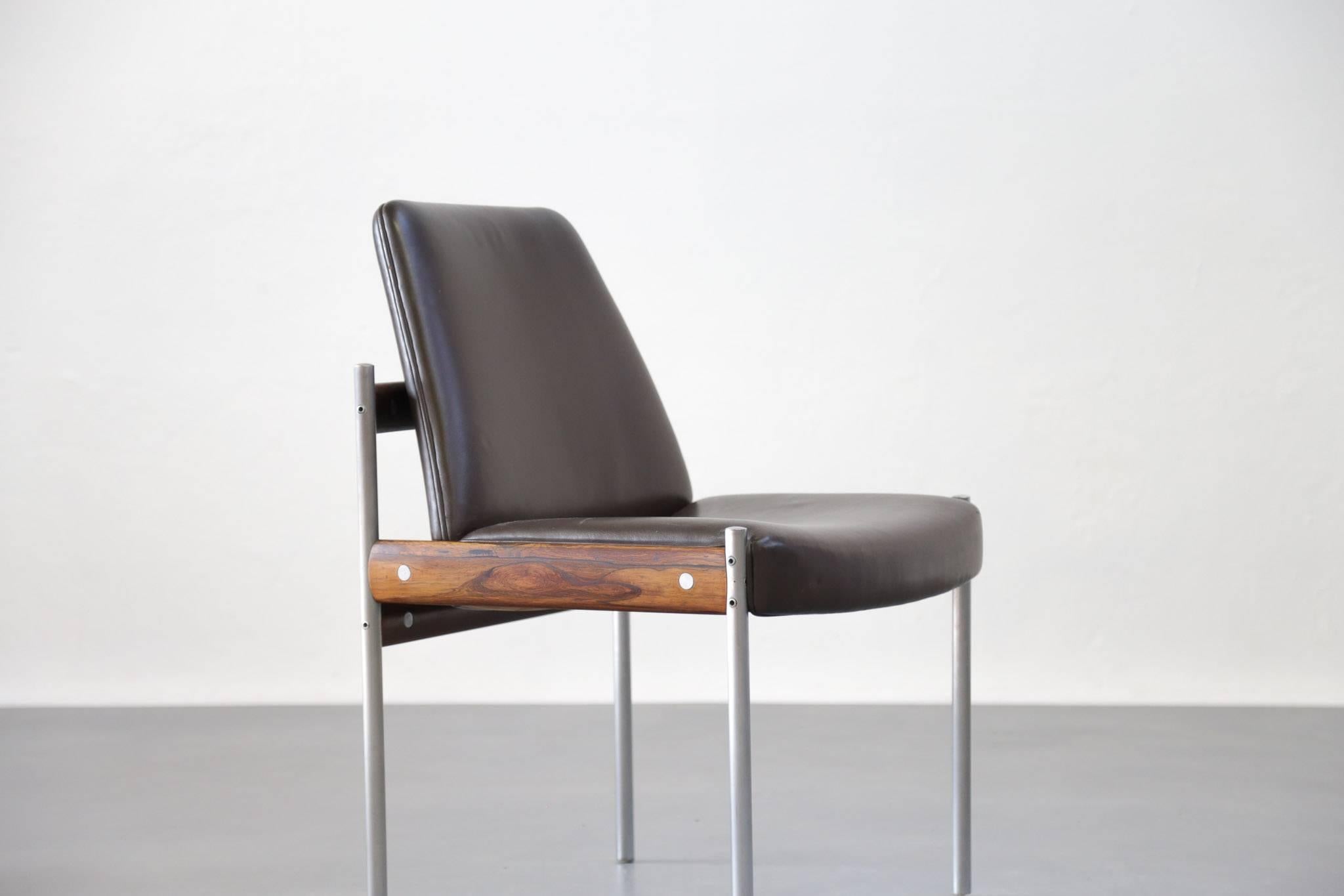 Steel Rare Set of Four Scandinavian Chairs by Sven Ivar Dysthe, Danish