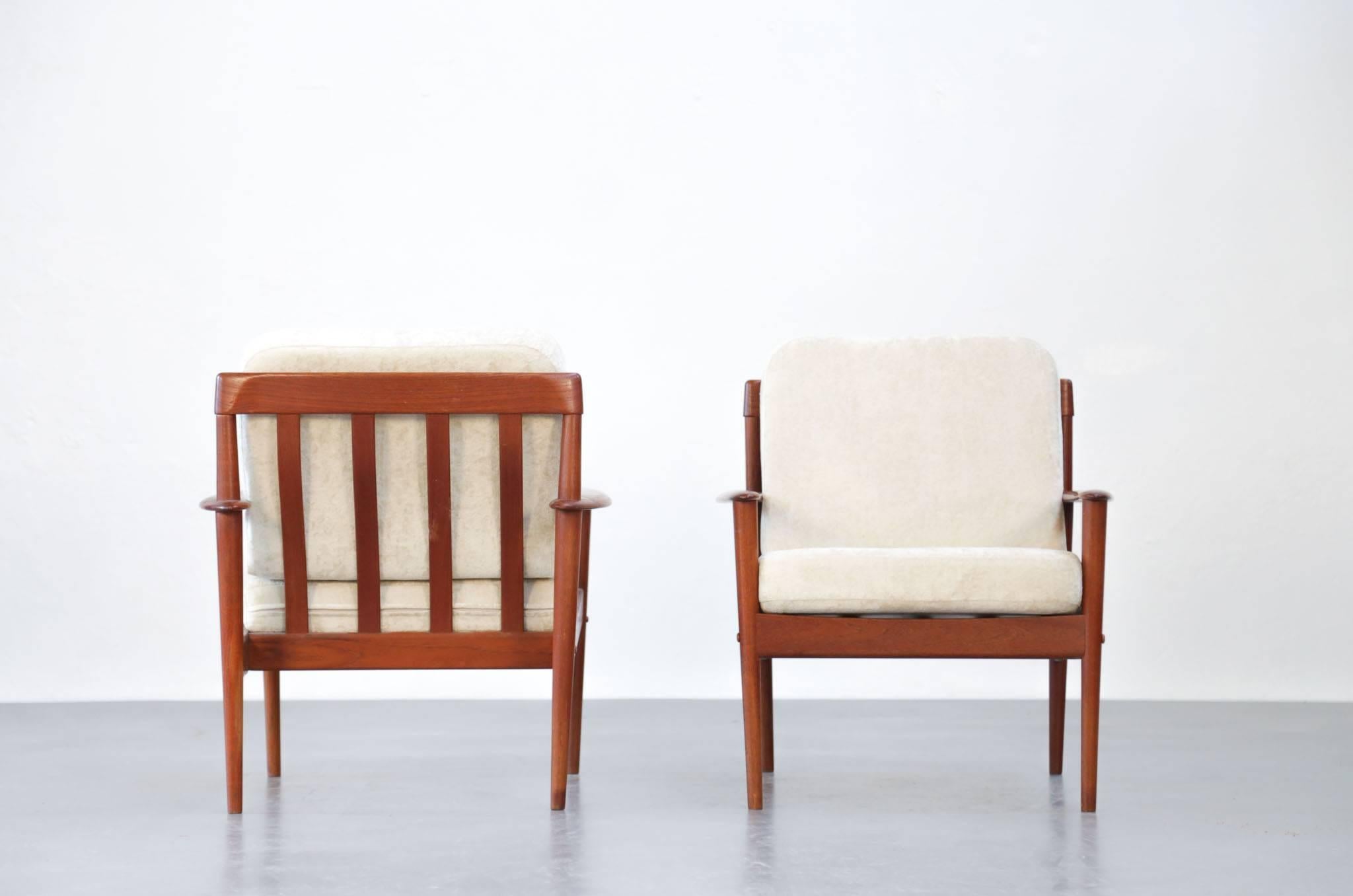 Pair of Lounge Chairs Grete Jalk Danish Teak, 1960s For Sale 3