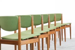 Set Six Teak Finn Juhl Chairs Model 197 Scandinavian
