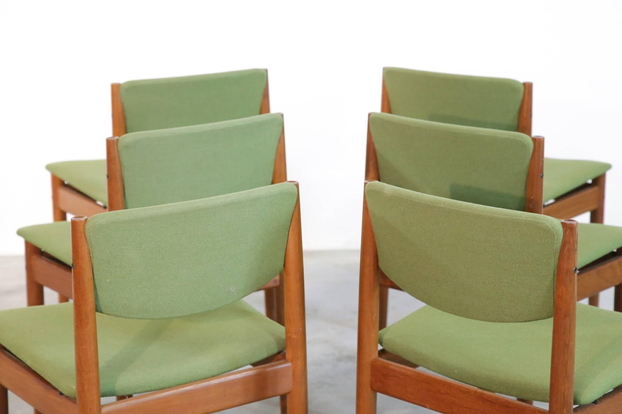 Set Six Teak Finn Juhl Chairs Model 197 Scandinavian For Sale 3