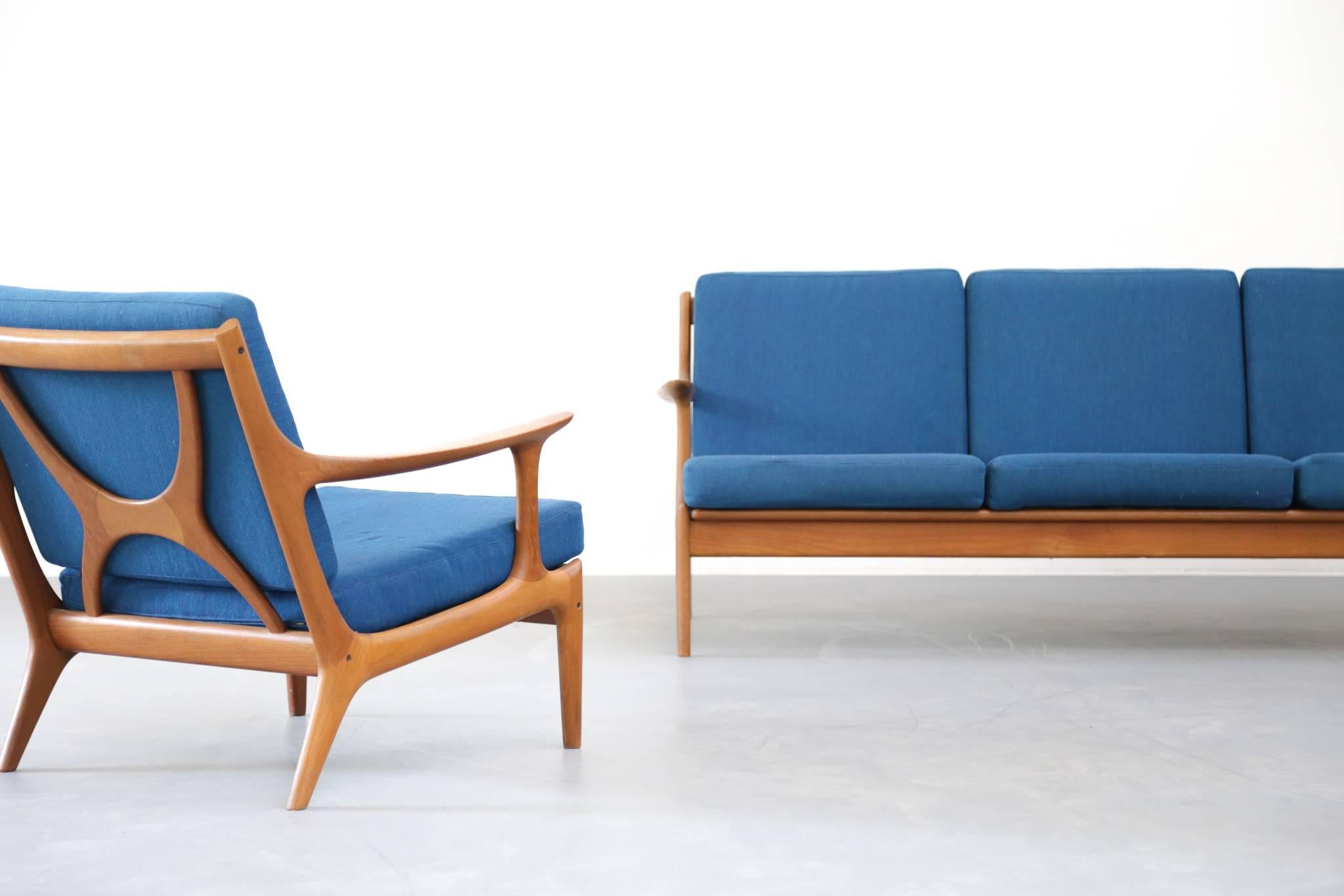 Scandinavian Blue Chair, 1960s 4