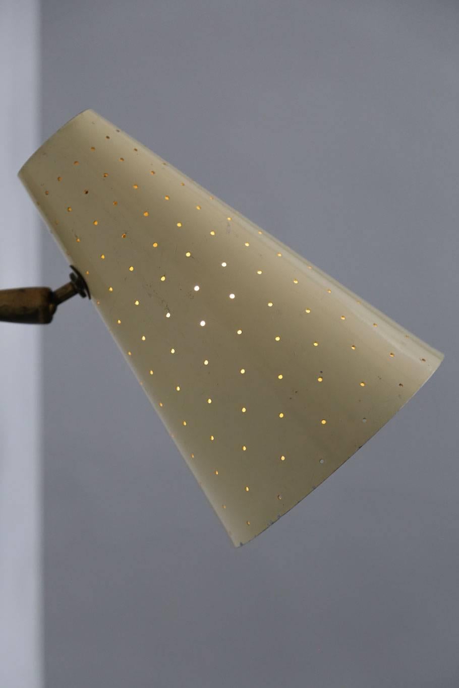 20th Century Large Wall Light Perforated, 1950s, Midcentury in Stilnovo Style