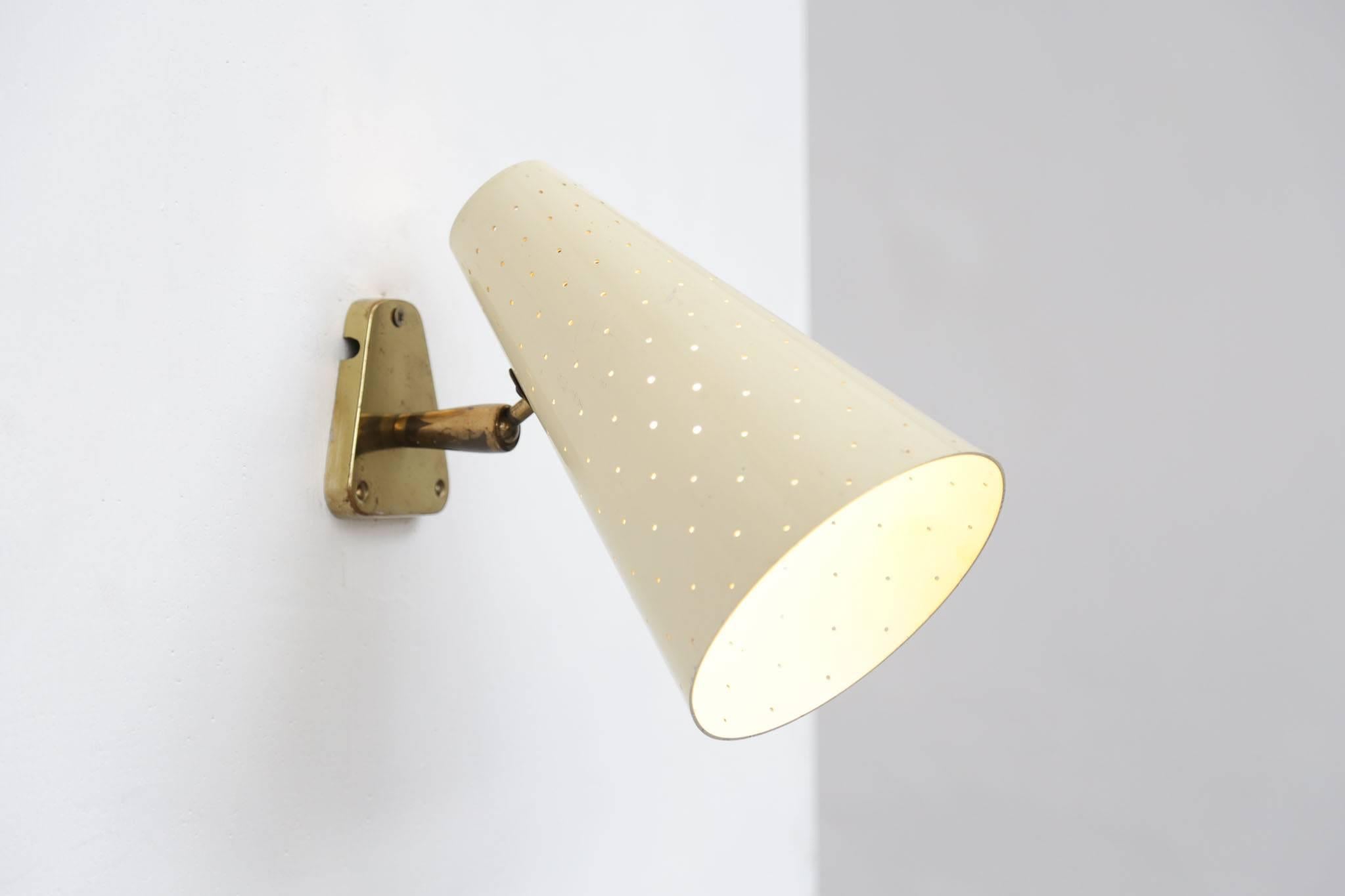 Large Wall Light Perforated, 1950s, Midcentury in Stilnovo Style 1