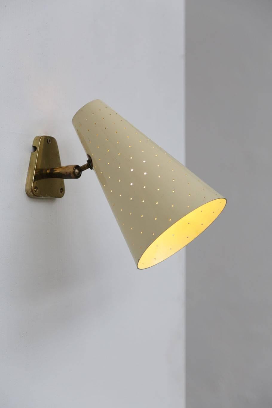Large Wall Light Perforated, 1950s, Midcentury in Stilnovo Style 2