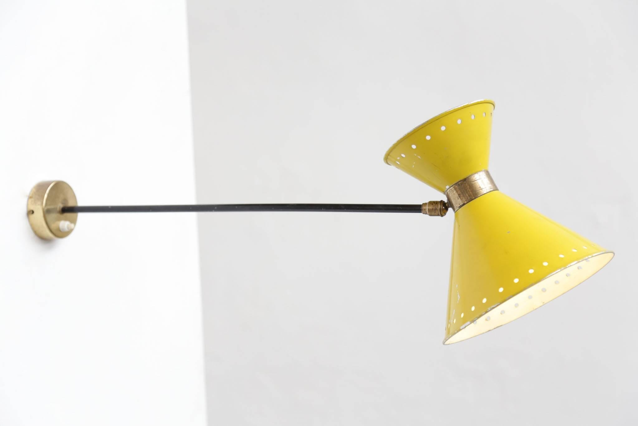 Metal Large Wall Light in the Style of Pierre Guariche French Sconce