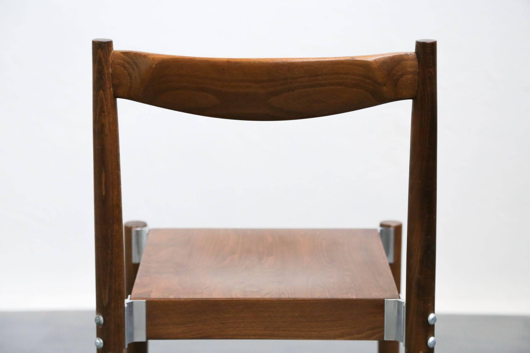 Rare set of 14 chairs.
Scandinavian style, metal and wood.