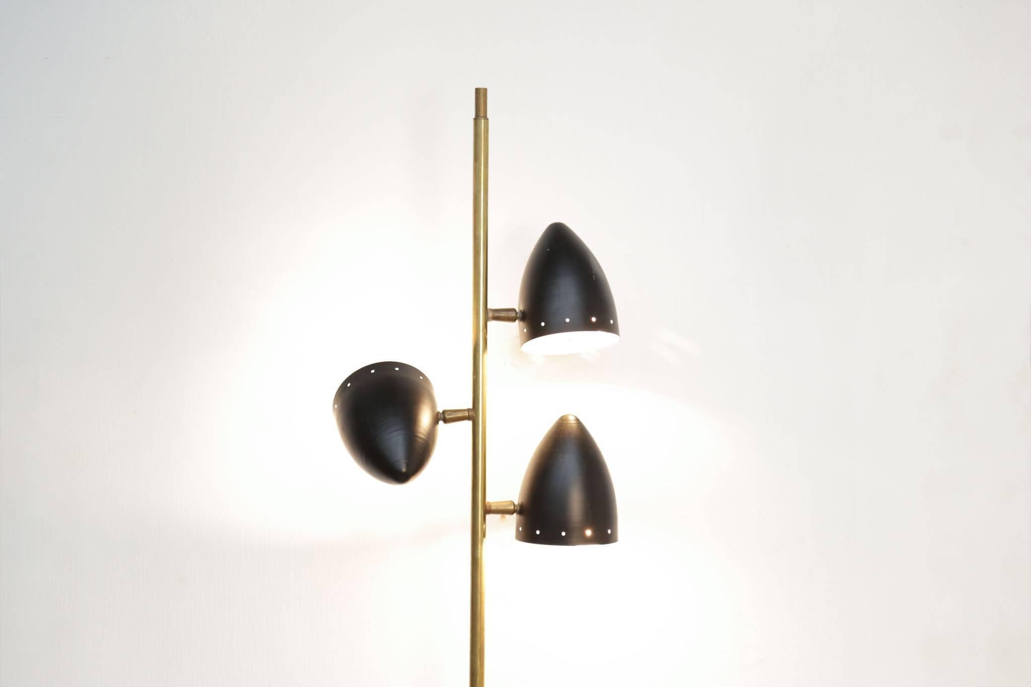 Brass Italian Wall Light in Stilnovo Style Vintage Design