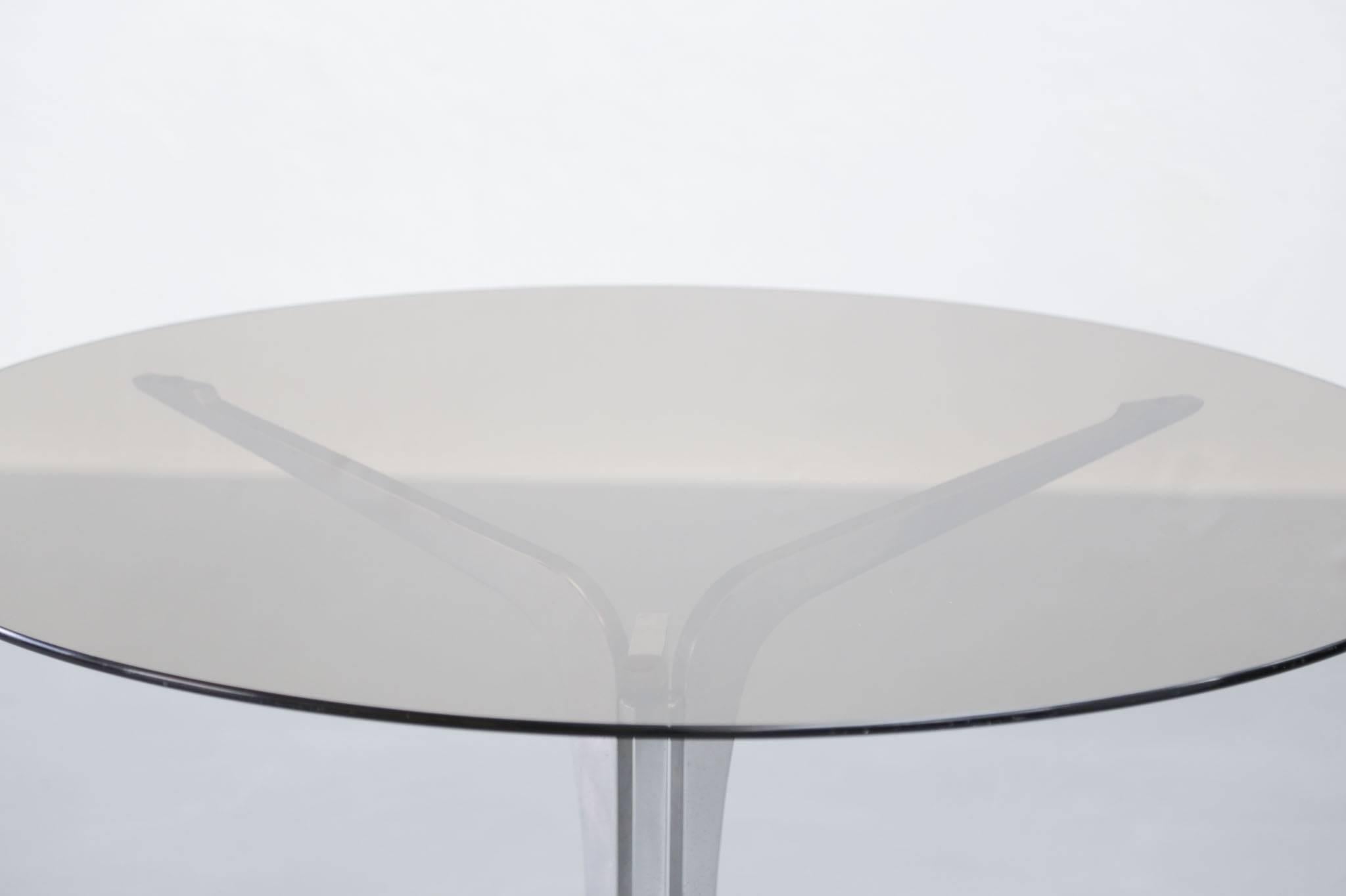 20th Century Modernist Dining Table 1960s Smoked Glass