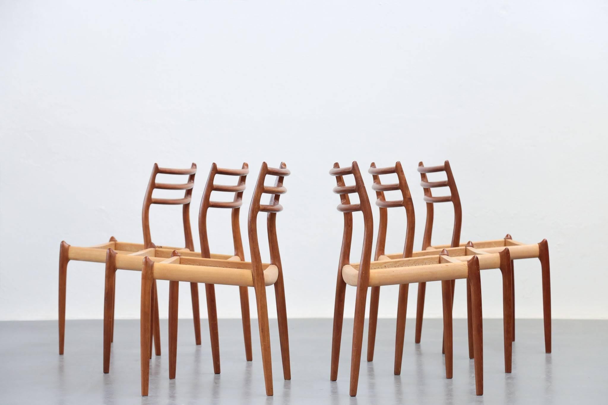 Set of Six Danish Chairs Niels O. Moller Model 78 2