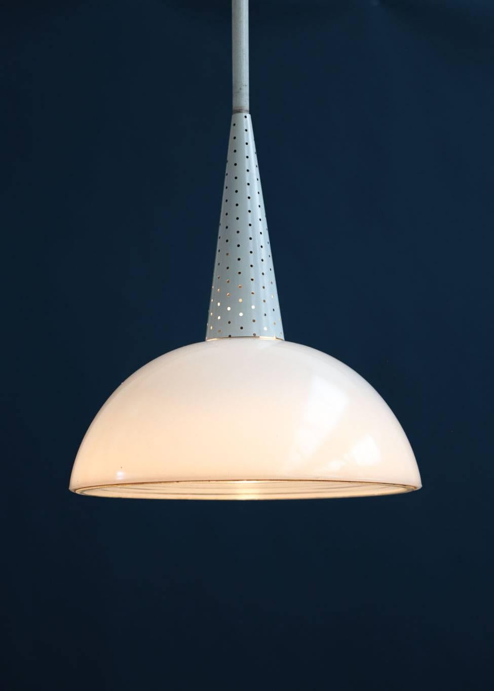 Pendant Light Attributed to Mathieu Mategot for Holophane, 1960s 2