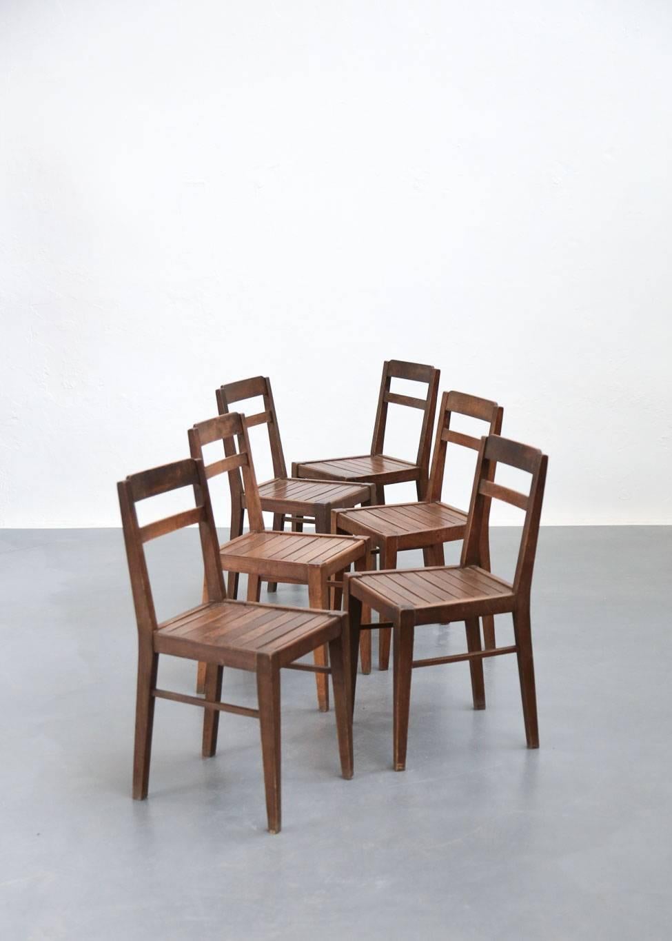 Mid-Century Modern Set of Six Chairs in the Style of René Gabriel, 1960s For Sale