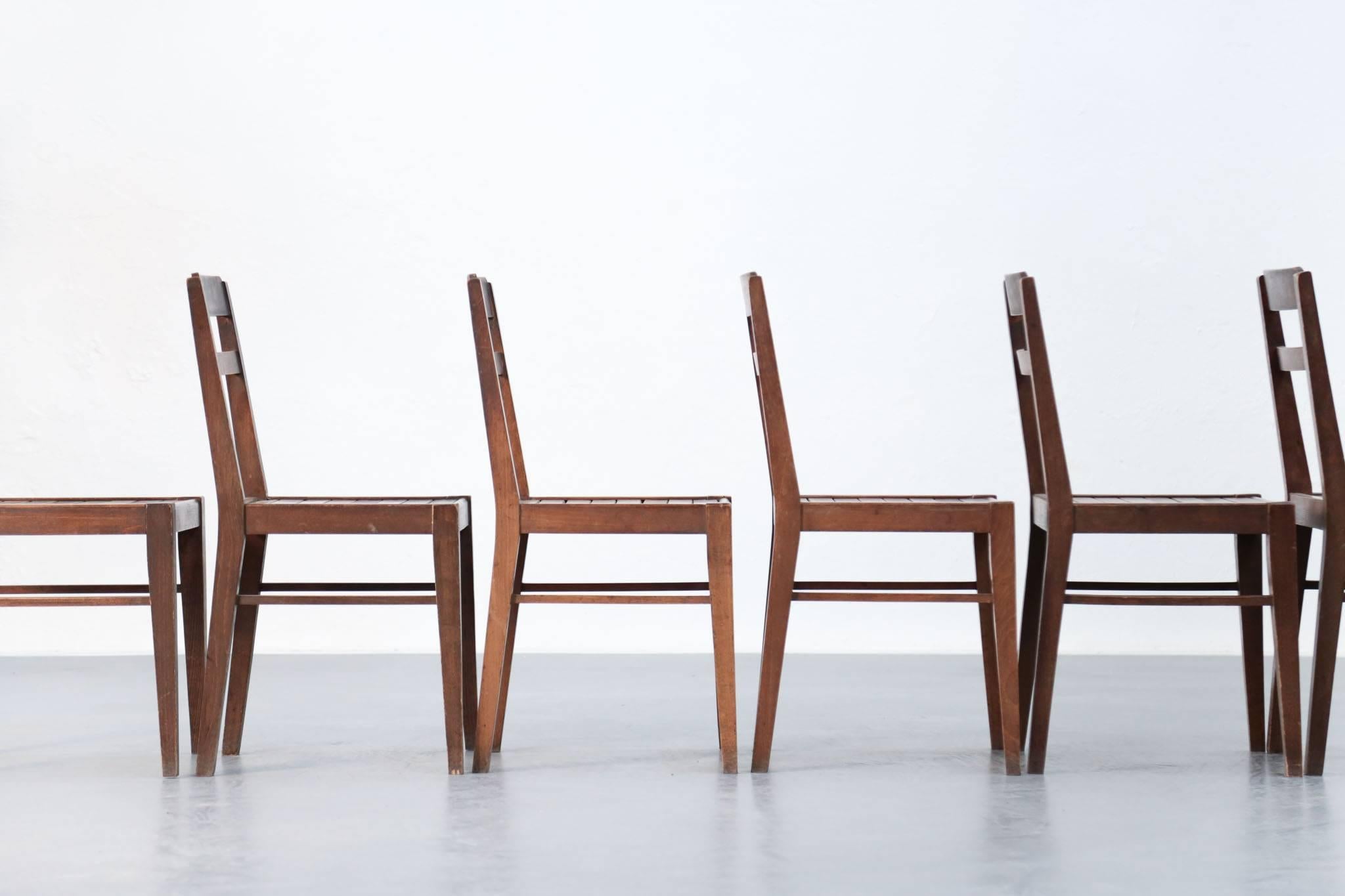 Français Ensemble de six chaises dans le style de Ren Gabriel, années 1960 en vente