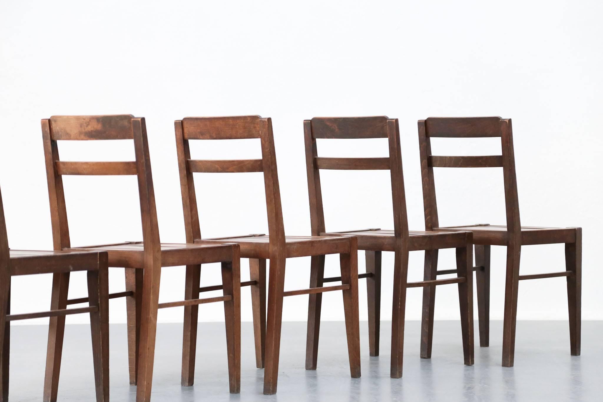 Set aus sechs Stühlen im Stil von Ren Gabriel, 1960er Jahre im Zustand „Gut“ im Angebot in Lyon, FR