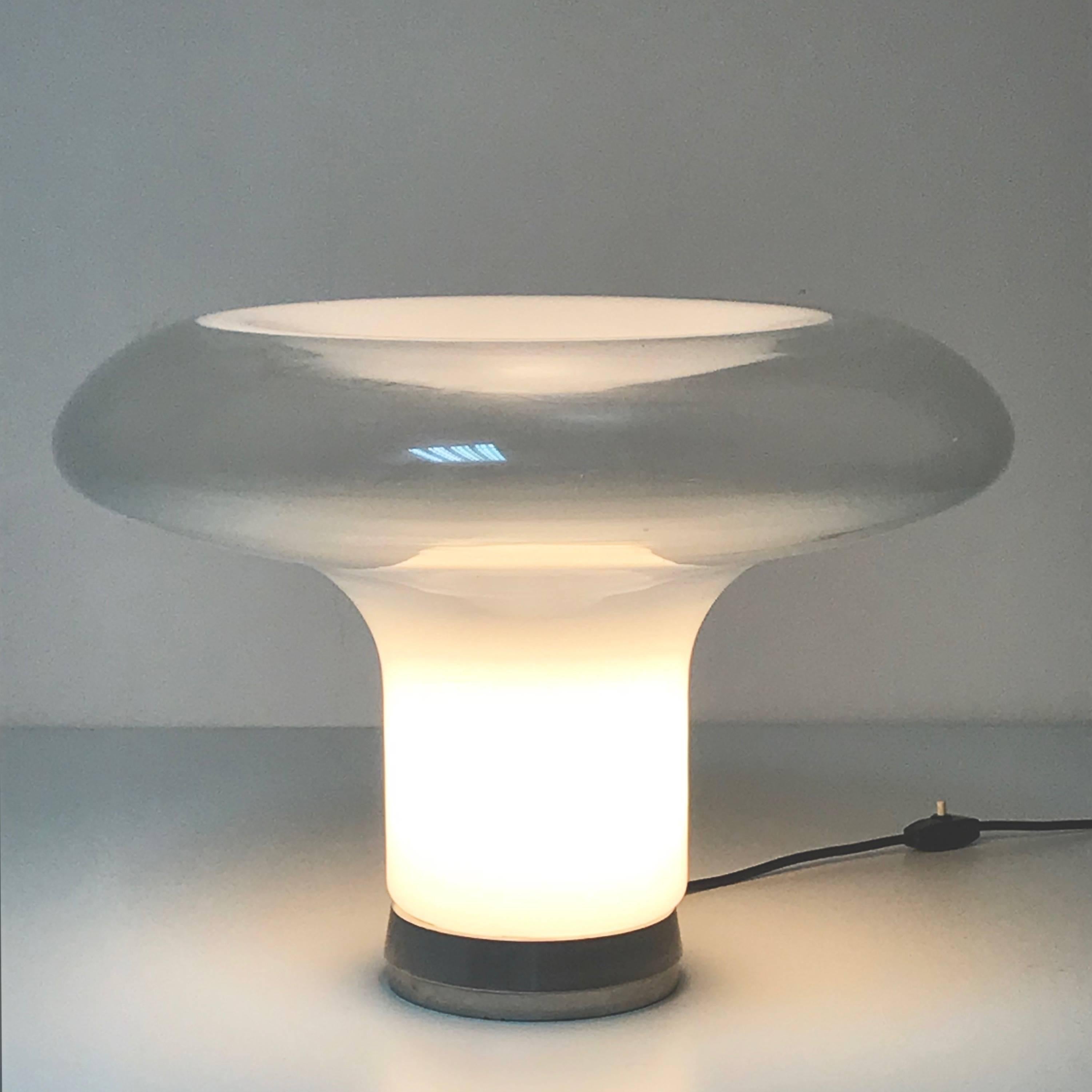 Angelo Mangiarotti for Artemide, Lesbo Lamp Signed, Aluminum, Glass Italy 1970s 1